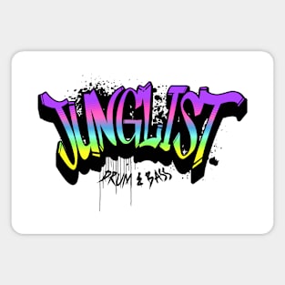 JUNGLIST  - Graffiti Spray Paint (black/pink/blue) Magnet